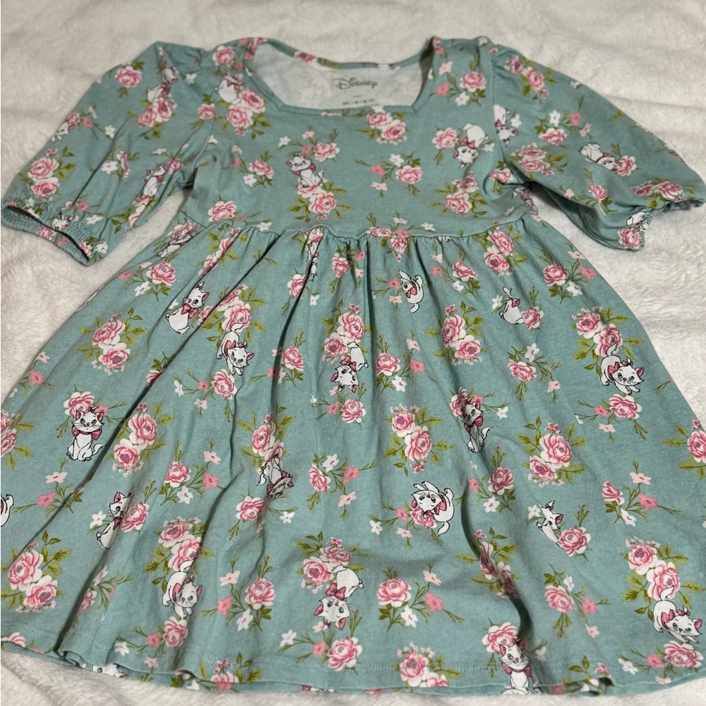 Disney Marie Floral Blue Dress girls size 8